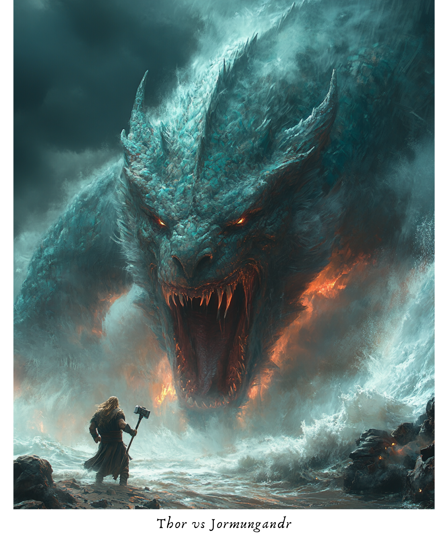 Thor vs Jormungandr T-Shirt